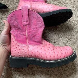 Ariat Pink Ostrich Leather Boots